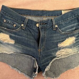 Rag & Bone Blue Denim Shorts